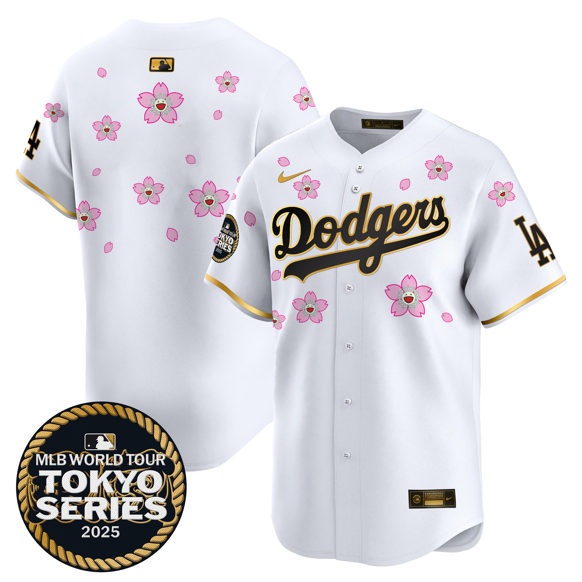 Men Los Angeles Dodgers blank Tokyo Series white Limited Stitched 2025 Jersey2